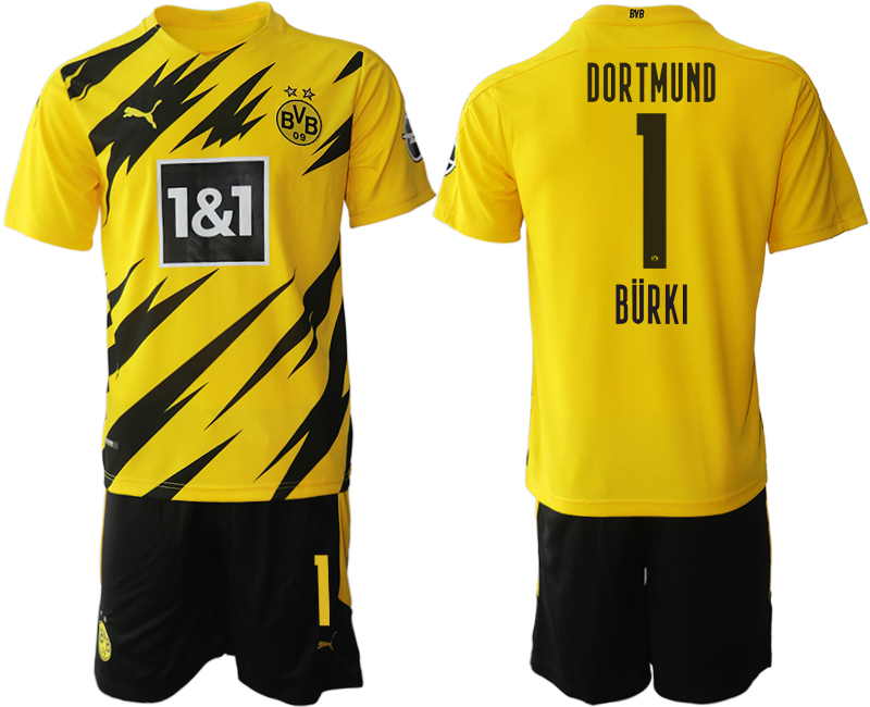 Men 2020-2021 club Borussia Dortmund home 1 yellow Soccer Jerseys