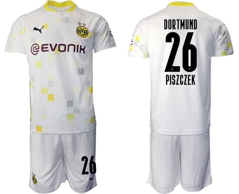 Men 2020-2021 club Borussia Dortmund Second away 26 white Soccer Jerseys