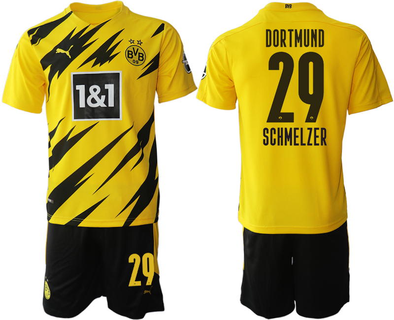 Men 2020-2021 club Borussia Dortmund home 29 yellow Soccer Jerseys