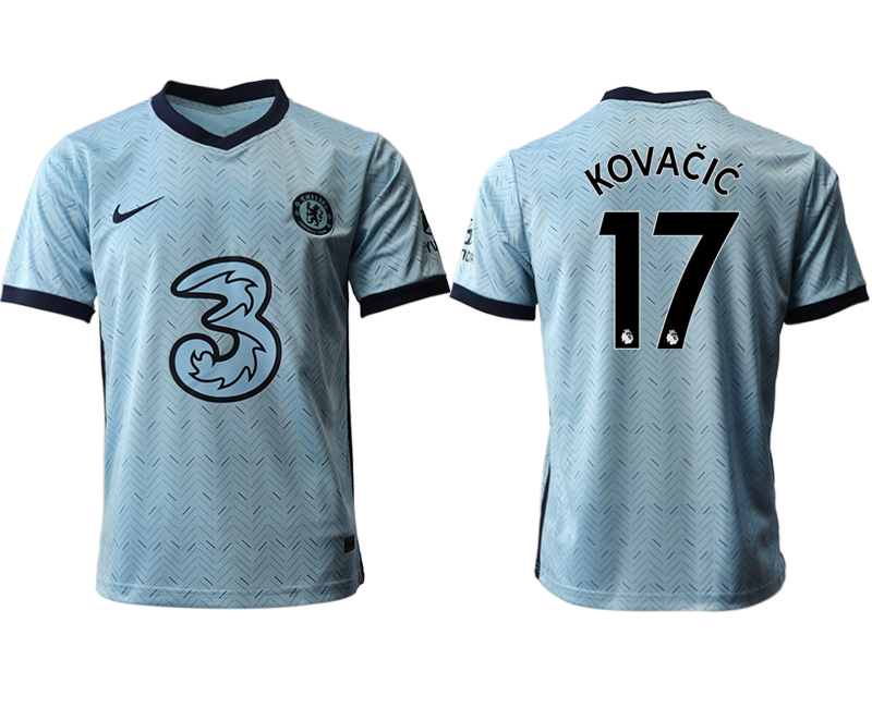 Men 2020-2021 club Chelsea away aaa version 17 Light blue Soccer Jerseys