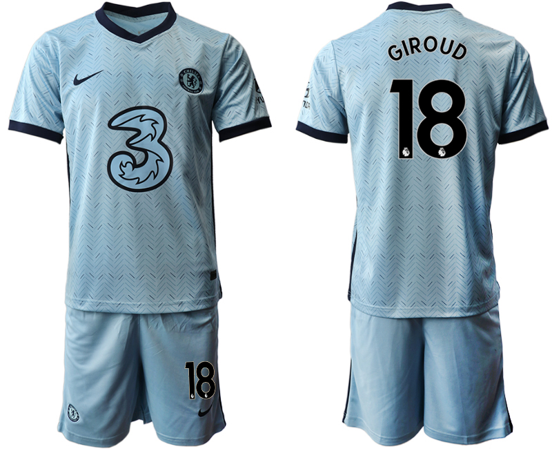 Men 2020-2021 club Chelsea away Light blue 18 Soccer Jerseys