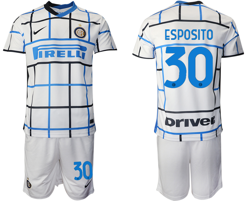 Men 2020-2021 club Inter milan away 30 white Soccer Jerseys