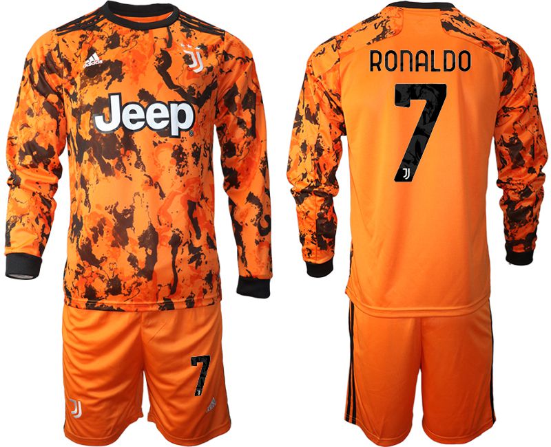 Men 2020-2021 club Juventus away long sleeves 7 orange Soccer Jerseys