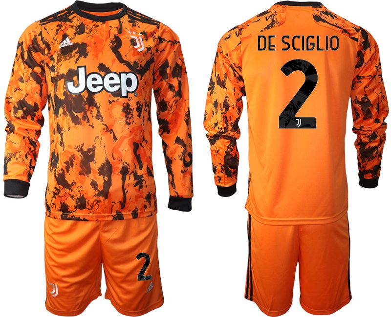 Men 2020-2021 club Juventus away long sleeves 2 orange Soccer Jerseys