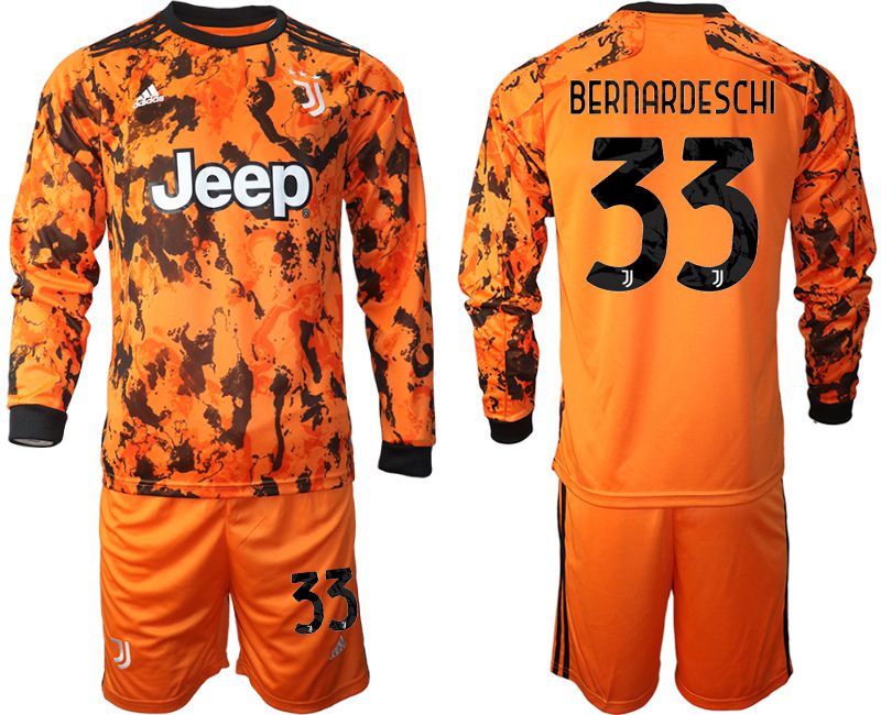 Men 2020-2021 club Juventus away long sleeves 33 orange Soccer Jerseys