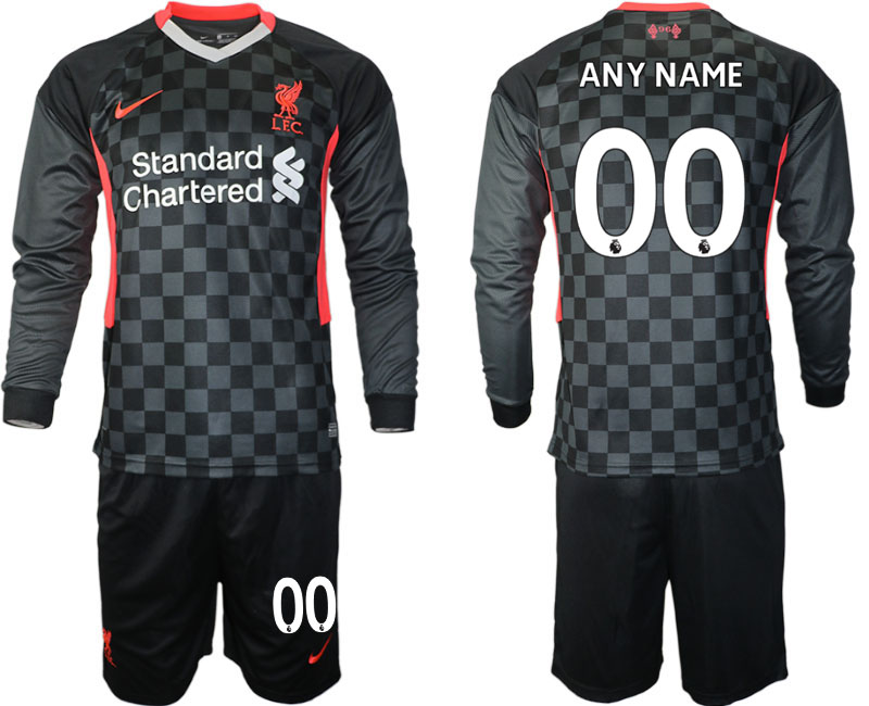 Men 2021 Liverpool away long sleeves custom soccer jerseys