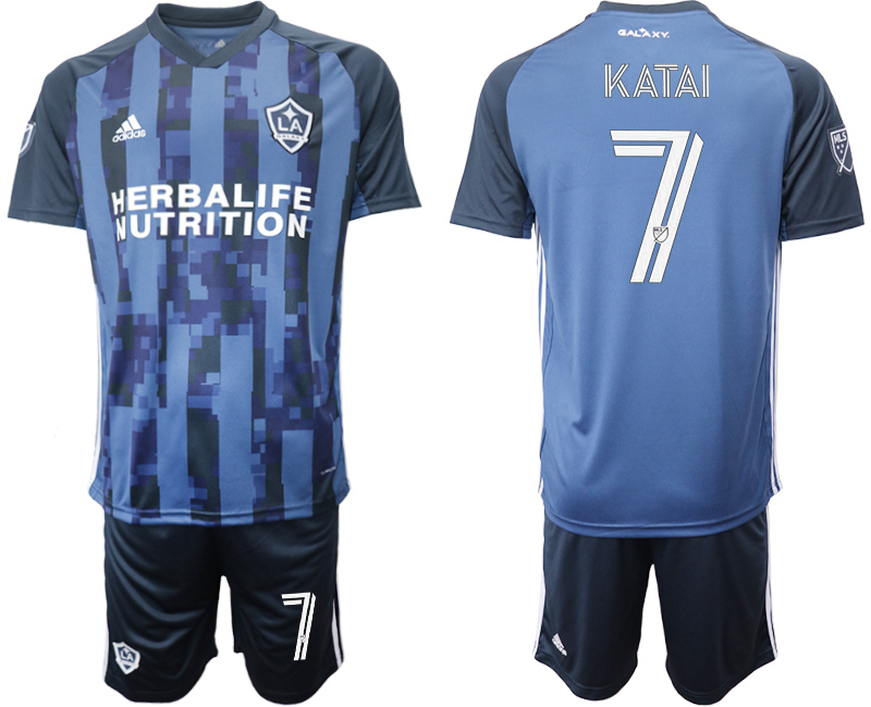 Men 2020-2021 club Los Angeles Galaxy away 7 blue Soccer Jerseys