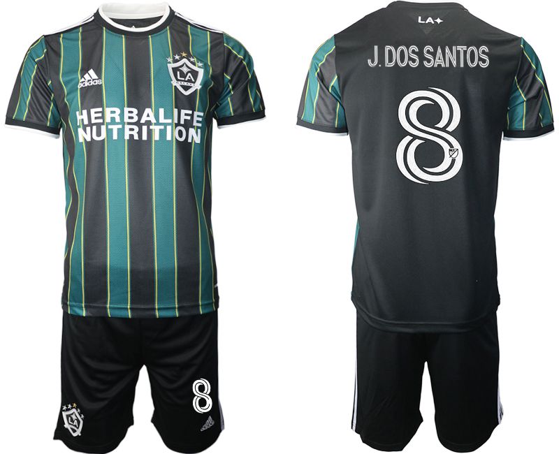 Men 2021-2022 Club Los Angeles Galaxy away black 8 Adidas Soccer Jersey