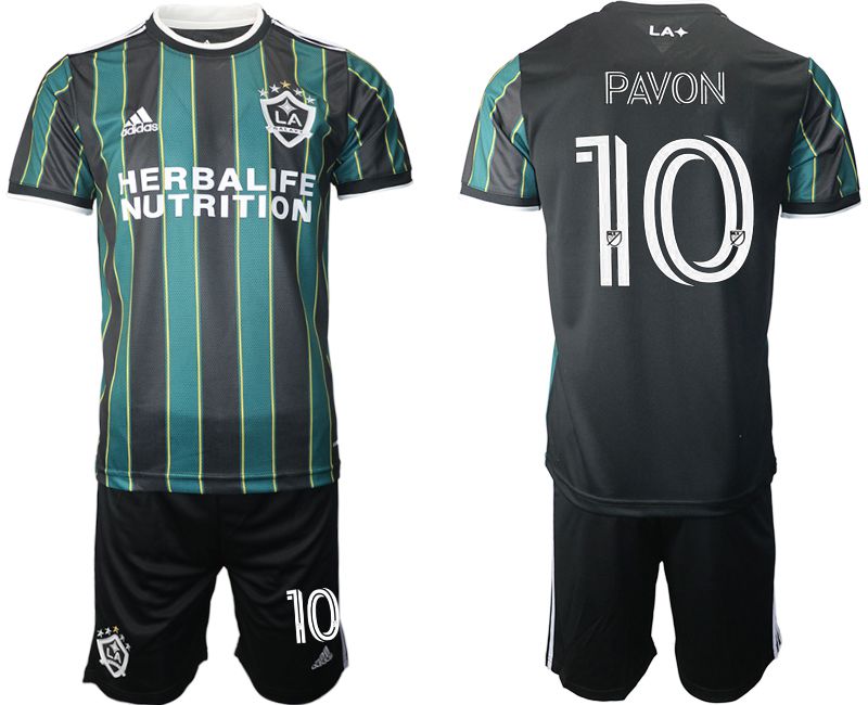 Men 2021-2022 Club Los Angeles Galaxy away black 10 Adidas Soccer Jersey