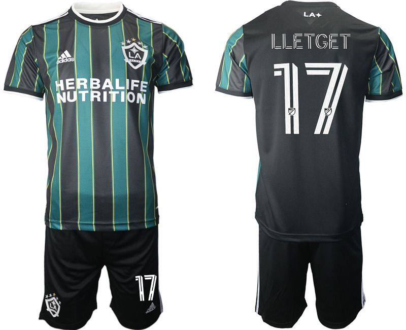 Men 2021-2022 Club Los Angeles Galaxy away black 17 Adidas Soccer Jersey