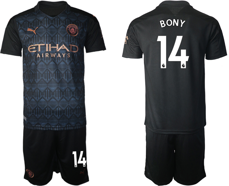 Men 2020-2021 club Manchester City away 14 black Soccer Jerseys