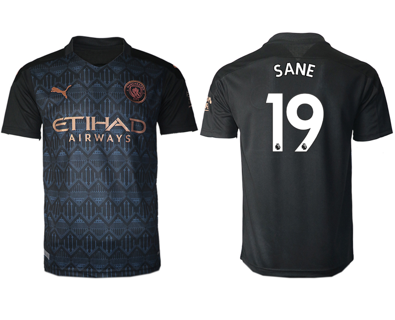 Men 2020-2021 club Manchester City away aaa version 19 black Soccer Jerseys