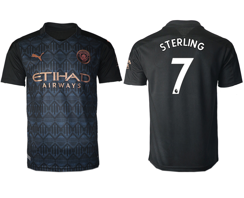 Men 2020-2021 club Manchester City away aaa version 7 black Soccer Jerseys