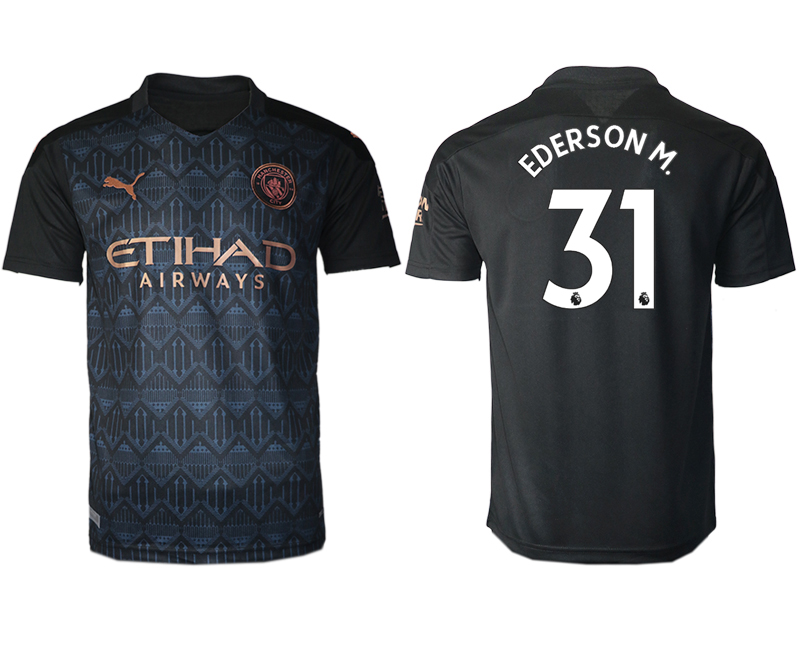 Men 2020-2021 club Manchester City away aaa version 31 black Soccer Jerseys