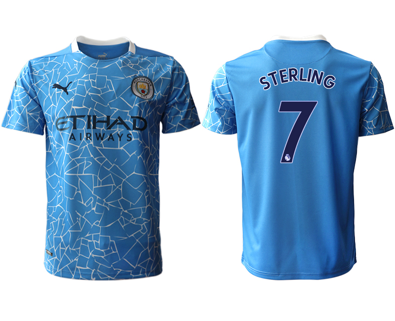 Men 2020-2021 club Manchester City home aaa version 7 blue Soccer Jerseys