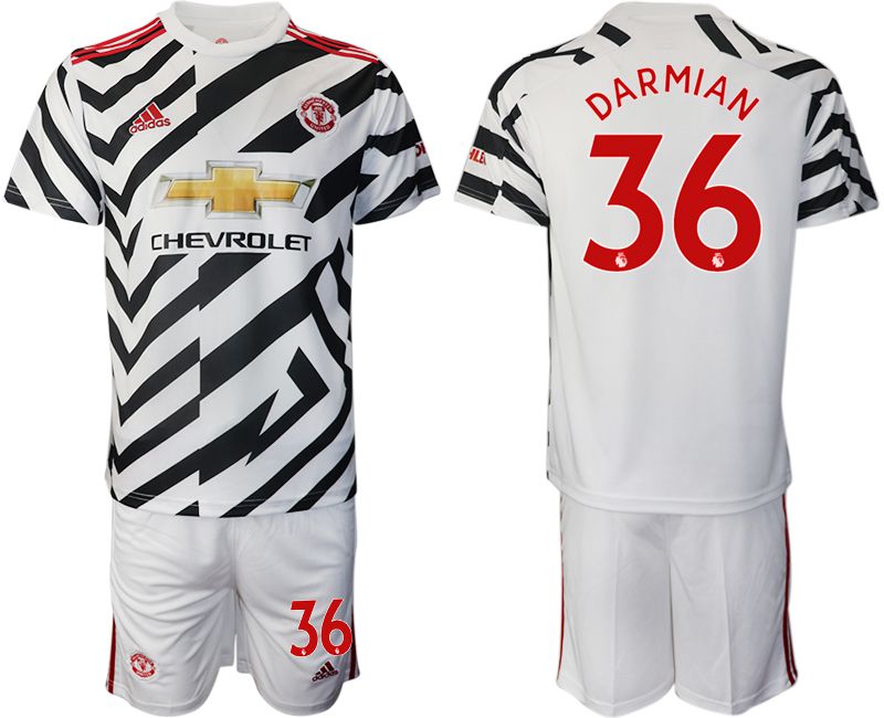 Men 2020-2021 club Manchester united away 36 white Soccer Jerseys