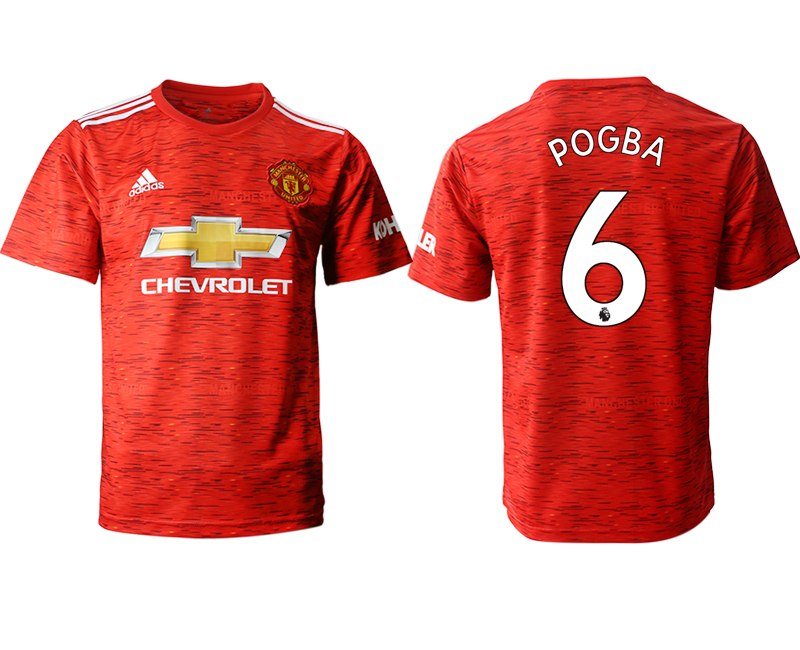 Men 2020-2021 club Manchester United home aaa version 6 red Soccer Jerseys