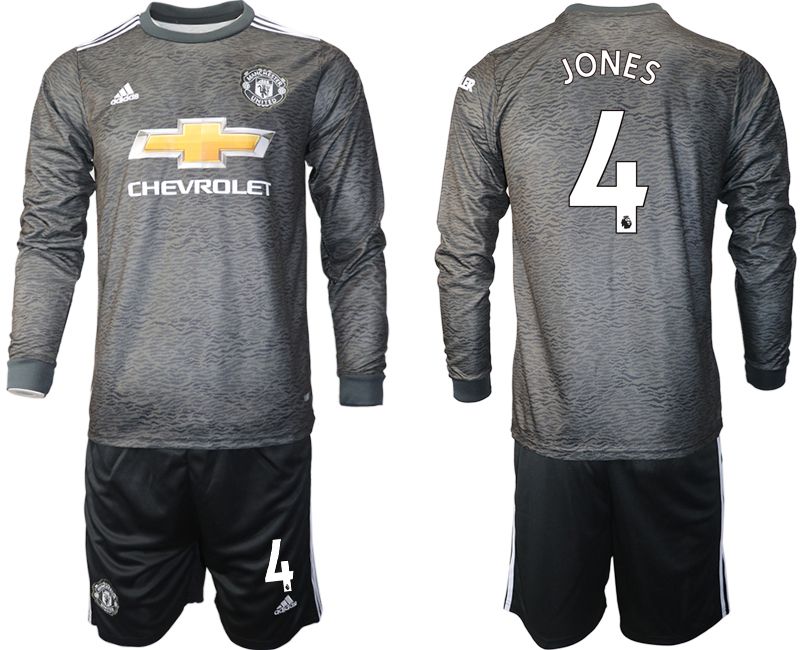 Men 2020-2021 club Manchester united away long sleeve 4 black Soccer Jerseys