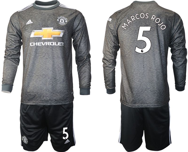 Men 2020-2021 club Manchester united away long sleeve 5 black Soccer Jerseys