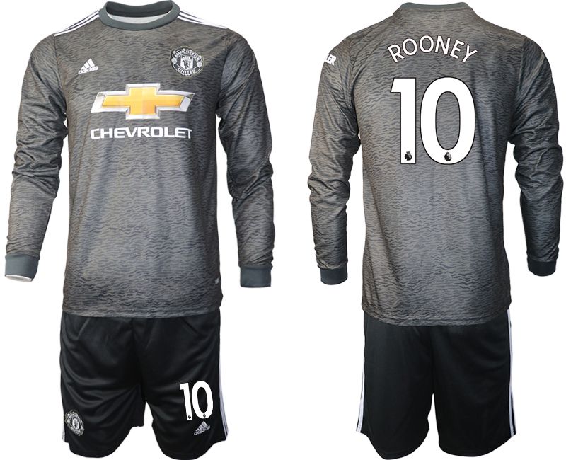 Men 2020-2021 club Manchester united away long sleeve 10 black Soccer Jerseys1