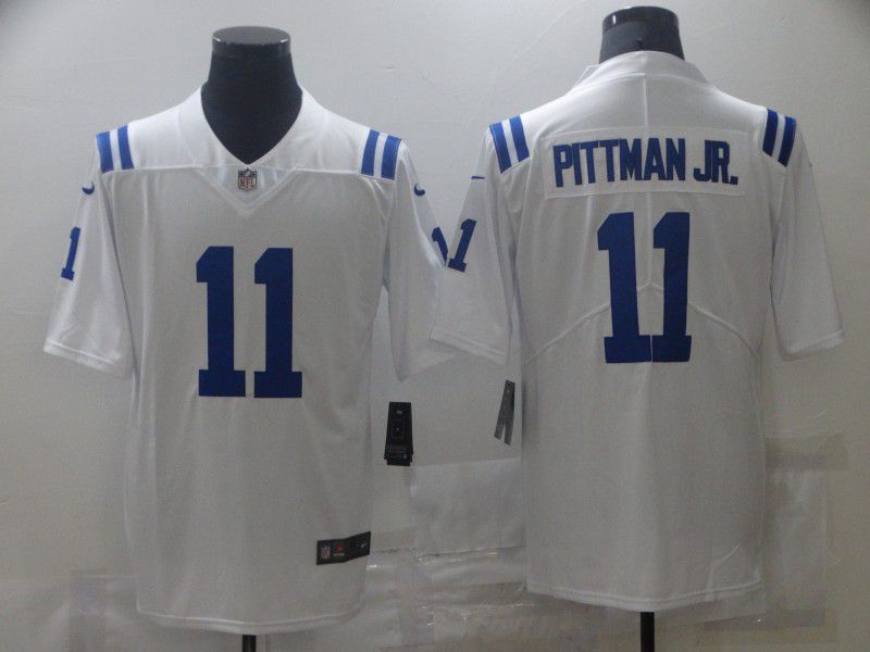 Men Indianapolis Colts 11 Pittman jr White Nike Vapor Untouchable Limited 2021 NFL Jersey