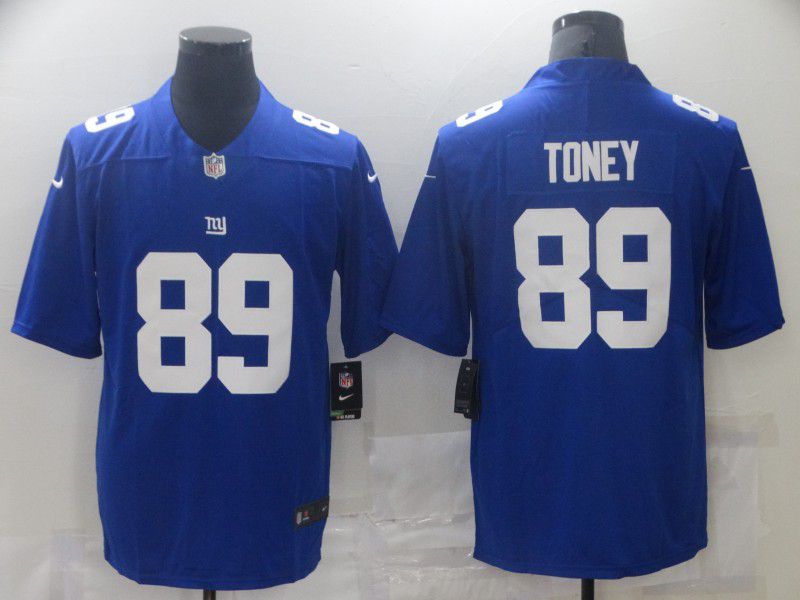 Men New York Giants 89 Toney Blue Nike Vapor Untouchable Limited 2021 NFL Jersey