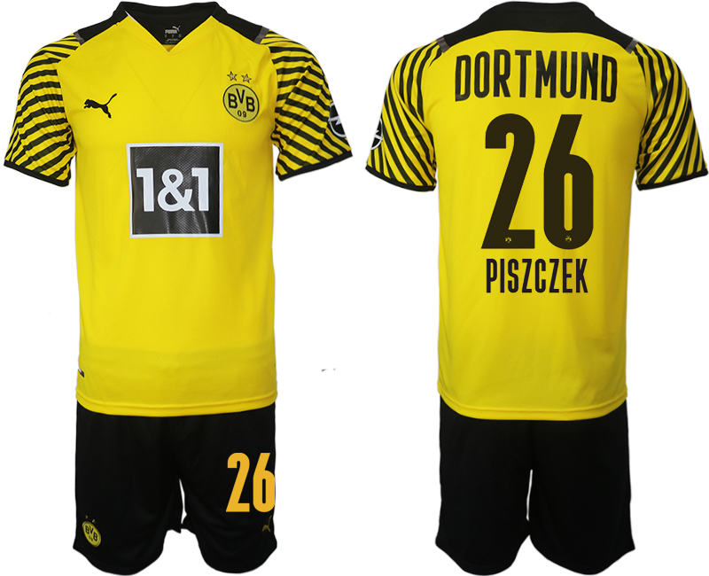 Men 2021-2022 Club Borussia Dortmund home 26 yellow Soccer Jersey