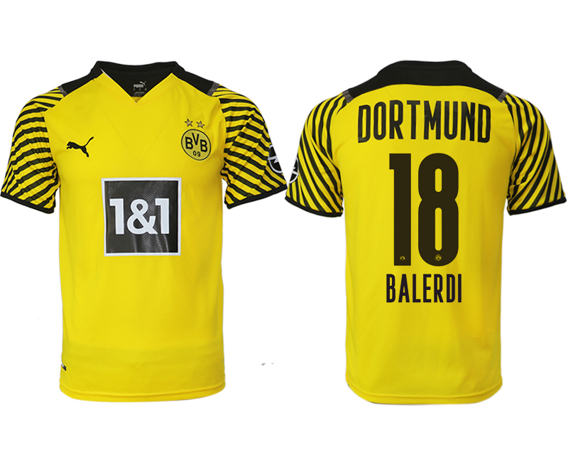 Men 2021-2022 Club Borussia Dortmund home yellow aaa version 18 Soccer Jersey