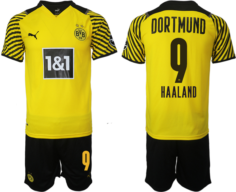 Men 2021-2022 Club Borussia Dortmund home 9 yellow Soccer Jersey