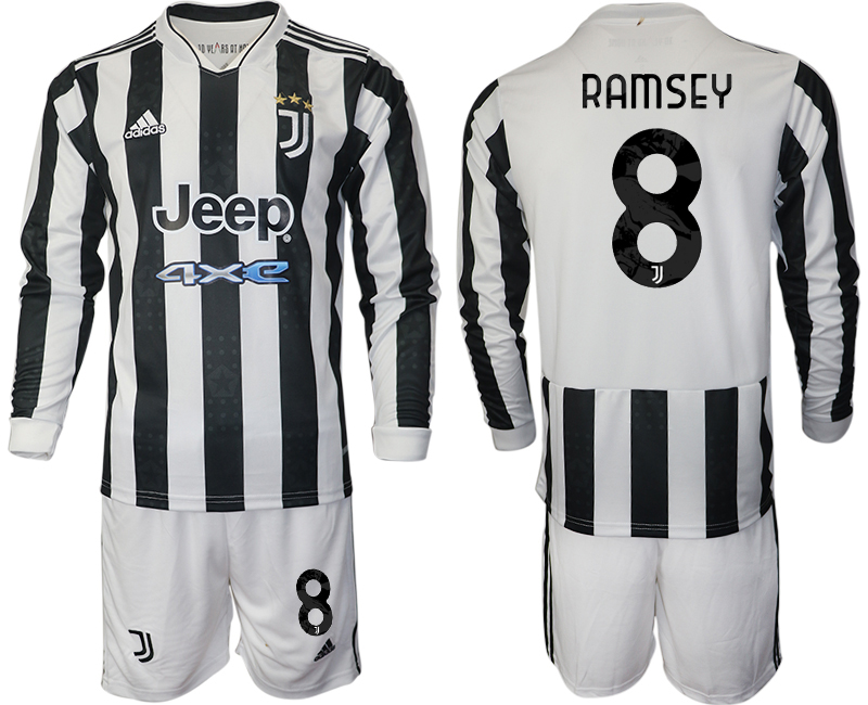 Men 2021-2022 Club Juventus home white Long Sleeve 8 Adidas Soccer Jersey