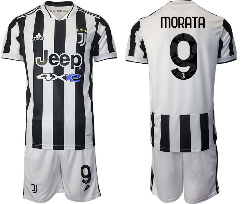 Men 2021-2022 Club Juventus home white 9 Adidas Soccer Jerseys