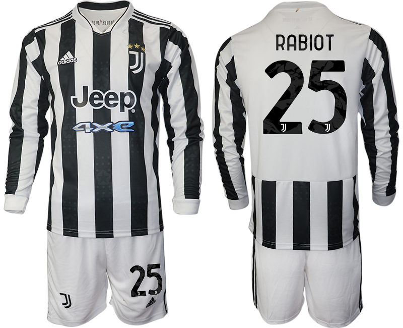 Men 2021-2022 Club Juventus home white Long Sleeve 25 Adidas Soccer Jersey