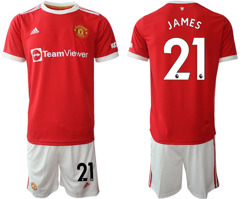 Men 2021-2022 Club Manchester United home red 21 Adidas Soccer Jersey