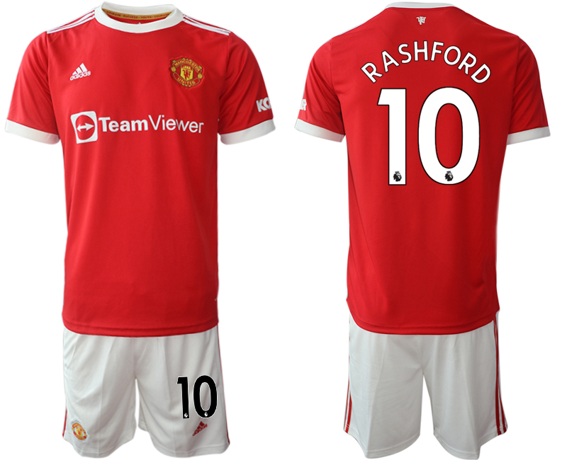 Men 2021-2022 Club Manchester United home red 10 Adidas Soccer Jersey