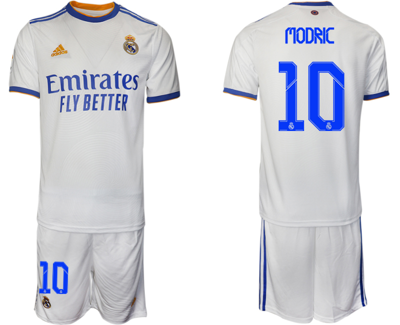 Men 2021-2022 Club Real Madrid home white 10 Soccer Jerseys