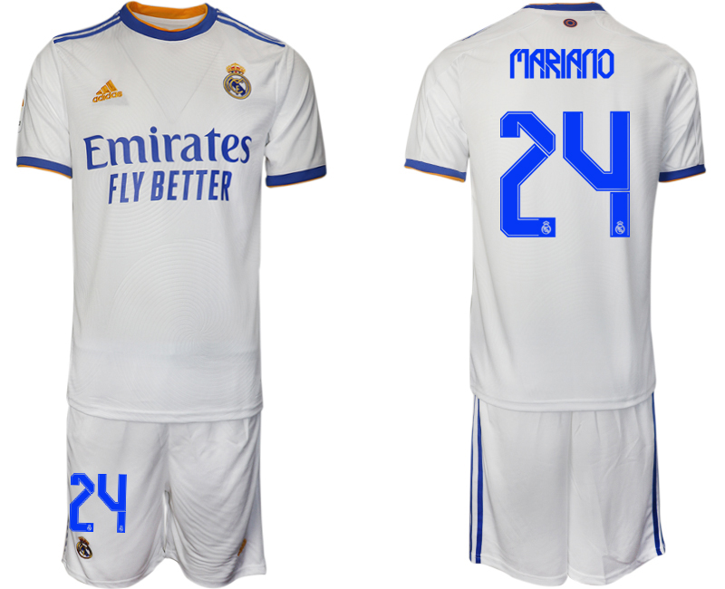 Men 2021-2022 Club Real Madrid home white 24 Soccer Jerseys