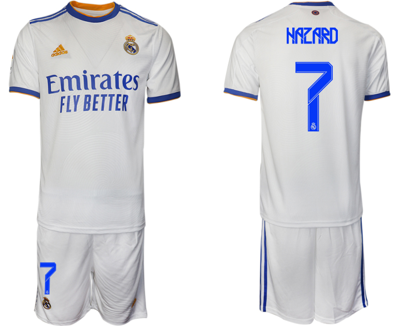 Men 2021-2022 Club Real Madrid home white 7 Soccer Jerseys