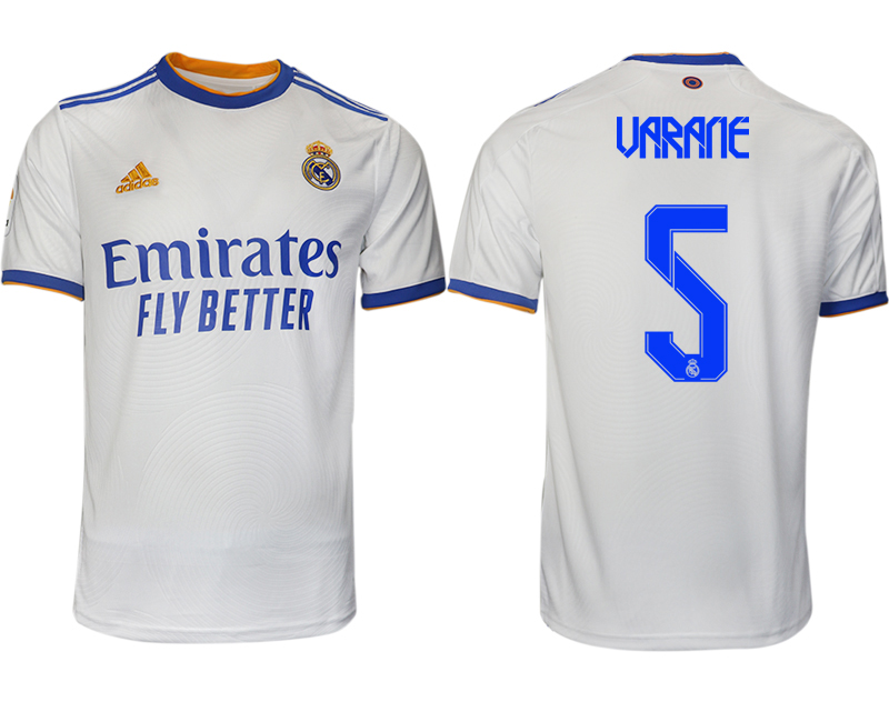 Men 2021-2022 Club Real Madrid home aaa version white 5 Soccer Jerseys