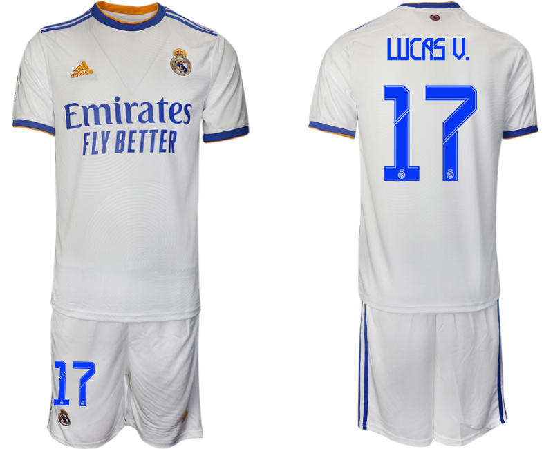 Men 2021-2022 Club Real Madrid home white 17 Soccer Jerseys