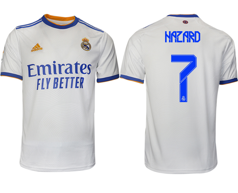 Men 2021-2022 Club Real Madrid home aaa version white 7 Soccer Jerseys1