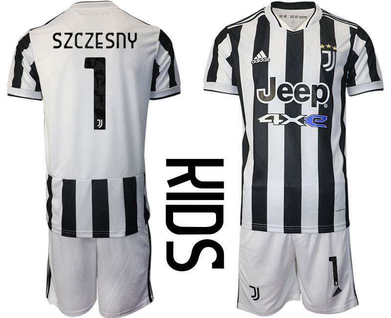 Youth 2021-2022 Club Juventus home white 1 Adidas Soccer Jersey