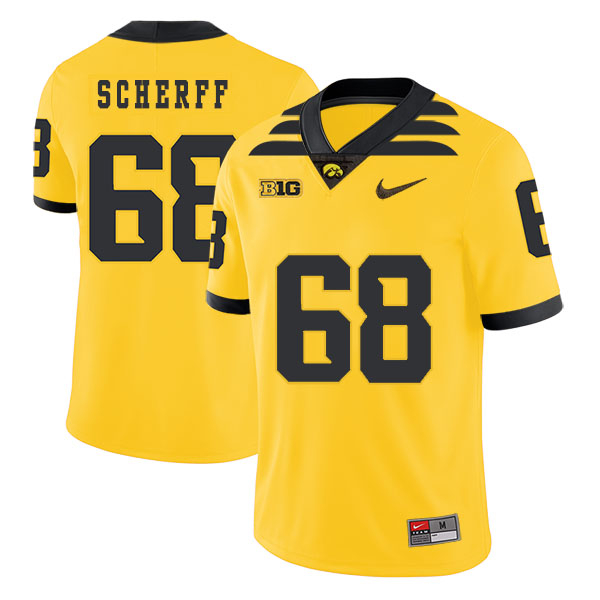 Iowa Hawkeyes 68 Brandon Scherff Yellow College Football Jersey