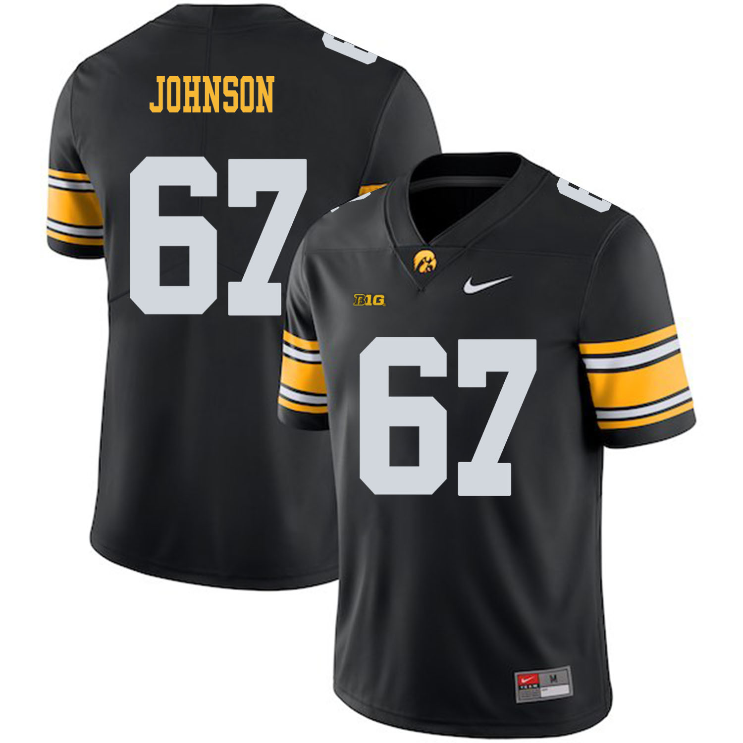 Iowa Hawkeyes 67 Jaleel Johnson Black College Football Jersey