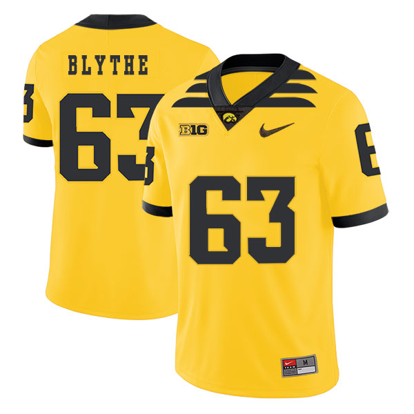 Iowa Hawkeyes 63 Austin Blythe Yellow College Football Jersey