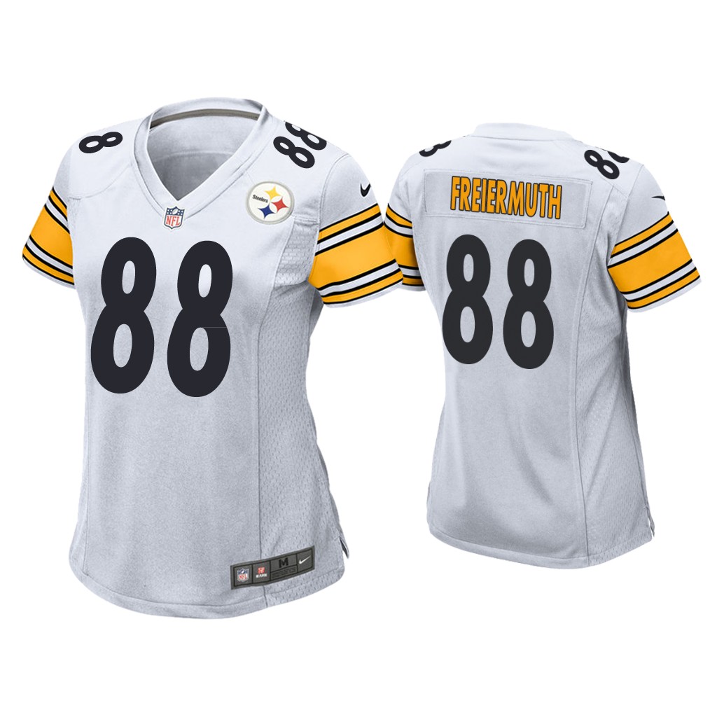 Women's Pittsburgh Steelers #88 Pat Freiermuth  White Game Jersey