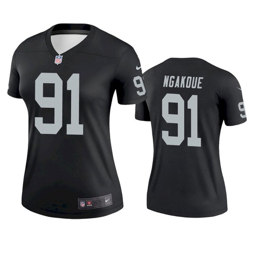 Women's Las Vegas Raiders #91 Yannick Ngakoue Black Legend Jersey