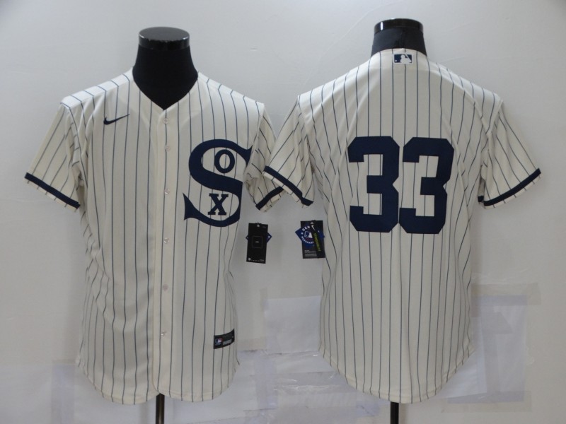 Men's Chicago White Sox #33 Lance Lynn 2021 Cream Navy Field of Dreams Flex Base Stitched Jersey