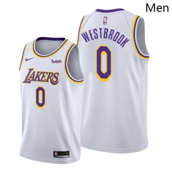 Men Lakers Russell Westbrook 2021 trade white association edition jersey