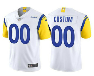 Men's Los Angeles Rams Active Player Custom 2021 White Vapor Untouchable Limited Alternate Stitched NFL Jersey