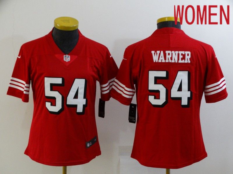 Women San Francisco 49ers 54 Warner Red New Nike Vapor Untouchable Limited 2021 NFL Jersey